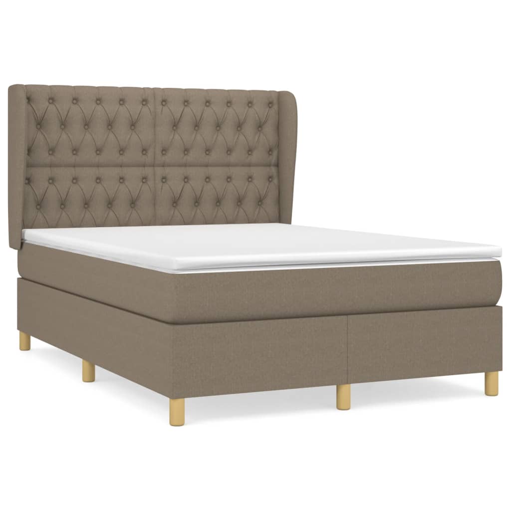 Giroletto a Molle con Materasso Tortora 140x200 cm in Tessuto | homemem39