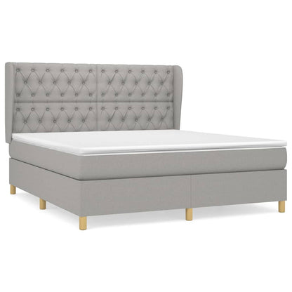 Giroletto a Molle con Materasso Grigio Chiaro160x200 cm Tessuto | homemem39