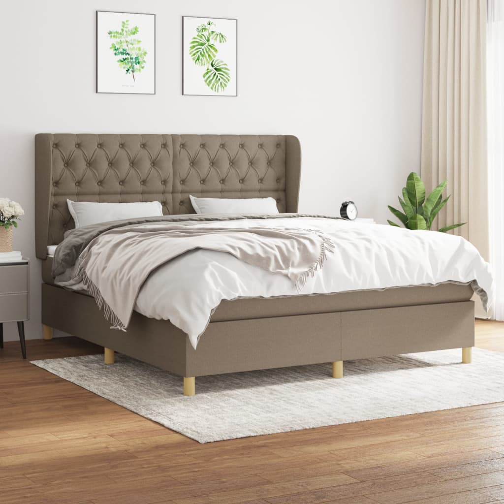 Giroletto a Molle con Materasso Tortora 160x200 cm in Tessuto | homemem39