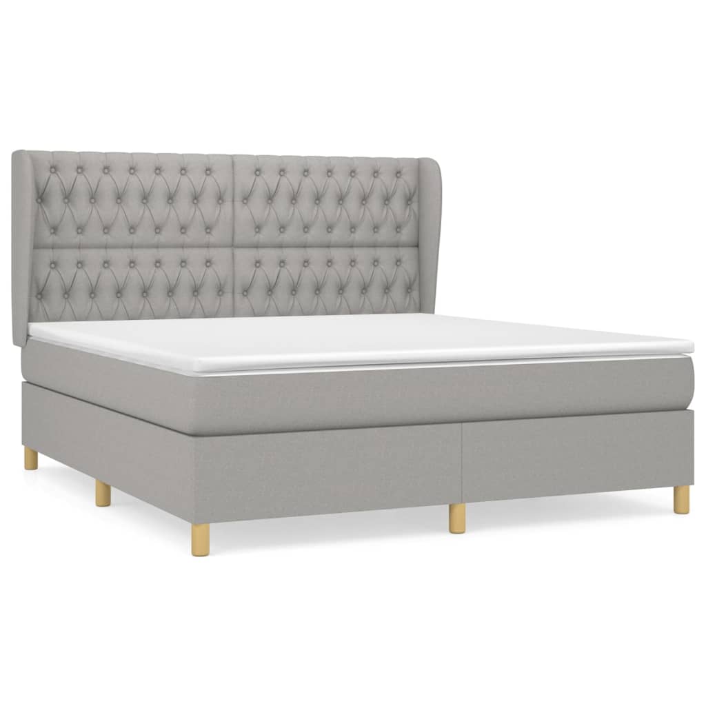 Giroletto a Molle con Materasso Grigio Chiaro180x200 cm Tessuto | homemem39
