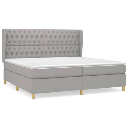 Giroletto a Molle con Materasso Grigio Chiaro 200x200cm Tessuto | homemem39