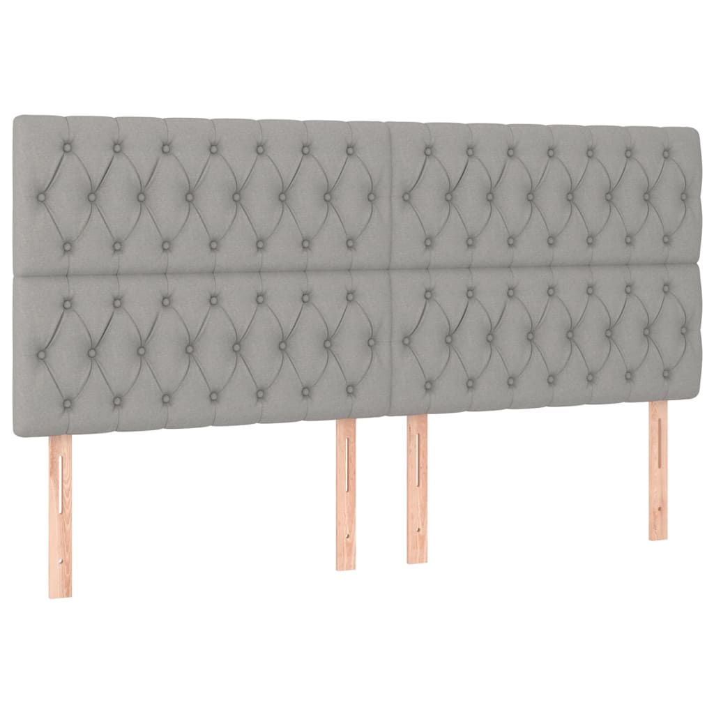 Giroletto a Molle con Materasso Grigio Chiaro 200x200cm Tessuto | homemem39