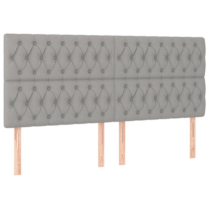 Giroletto a Molle con Materasso Grigio Chiaro 200x200cm Tessuto | homemem39
