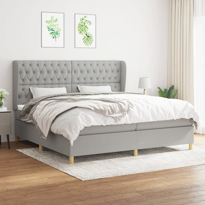 Giroletto a Molle con Materasso Grigio Chiaro 200x200cm Tessuto | homemem39