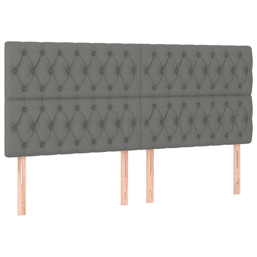 Giroletto a Molle con Materasso Grigio Scuro 200x200 cm Tessuto | homemem39