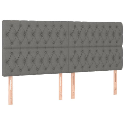 Giroletto a Molle con Materasso Grigio Scuro 200x200 cm Tessuto | homemem39