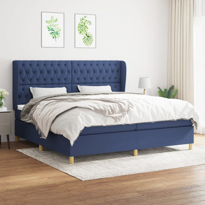 Giroletto a Molle con Materasso Blu 200x200 cm in Tessuto | homemem39
