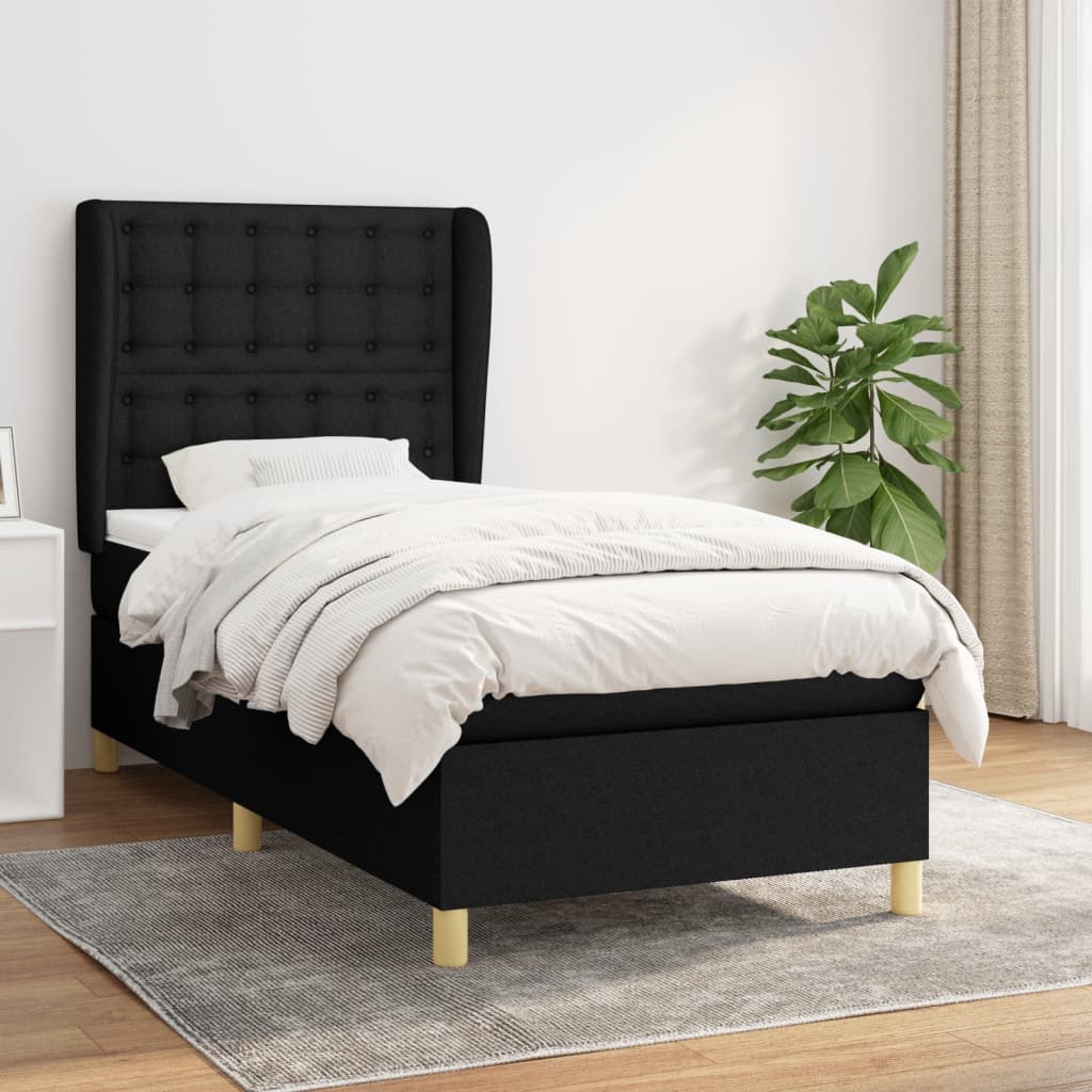 Giroletto a Molle con Materasso Nero 80x200 cm inTessuto | homemem39