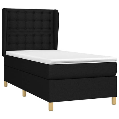 Giroletto a Molle con Materasso Nero 90x190 cm in Tessuto | homemem39
