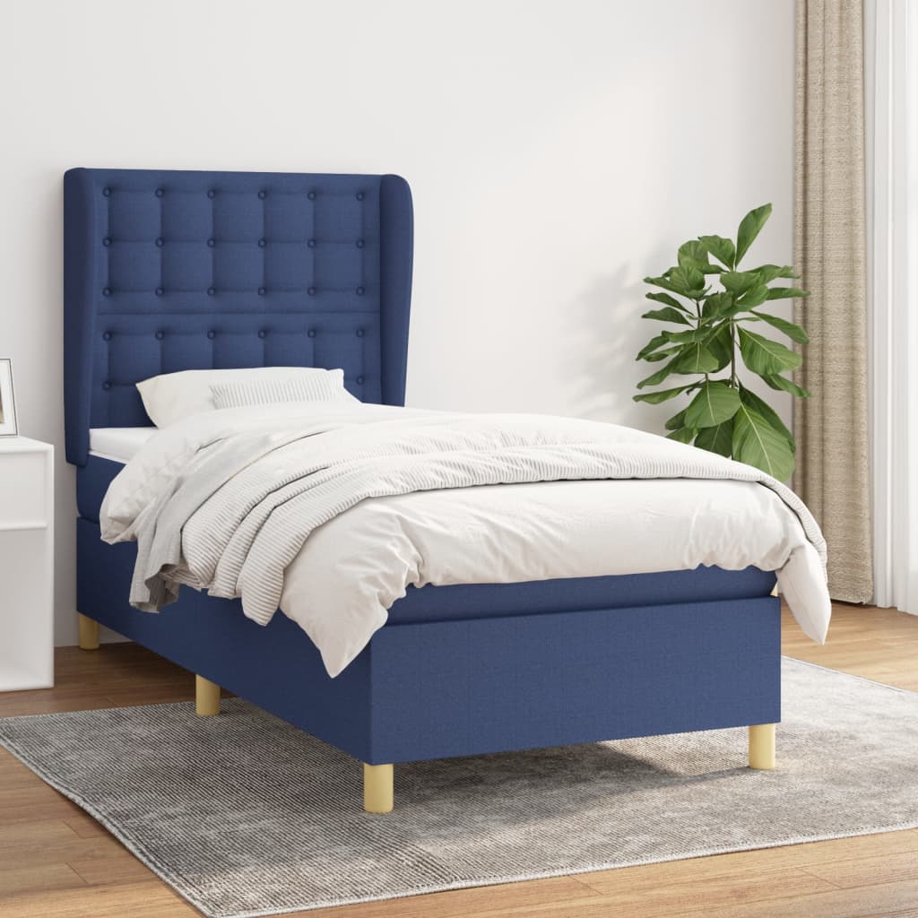 Giroletto a Molle con Materasso Blu 90x190 cm in Tessuto | homemem39