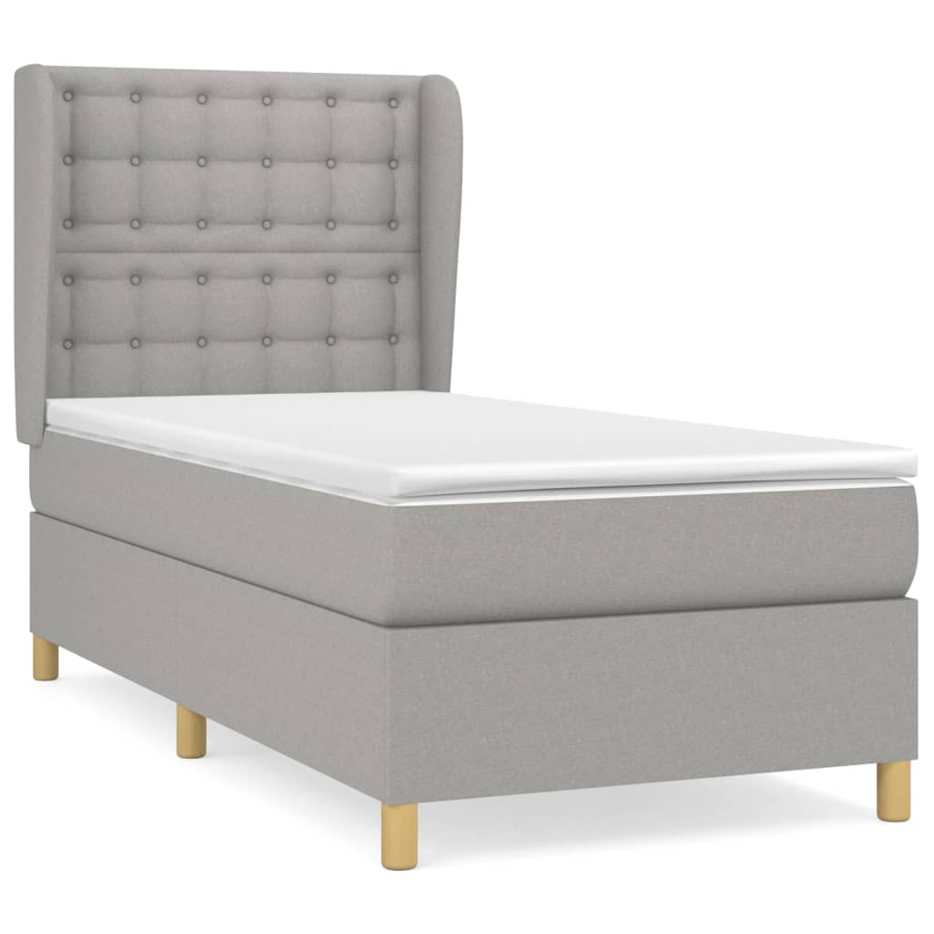 Giroletto a Molle con Materasso Grigio Chiaro 90x200 cm Tessuto | homemem39