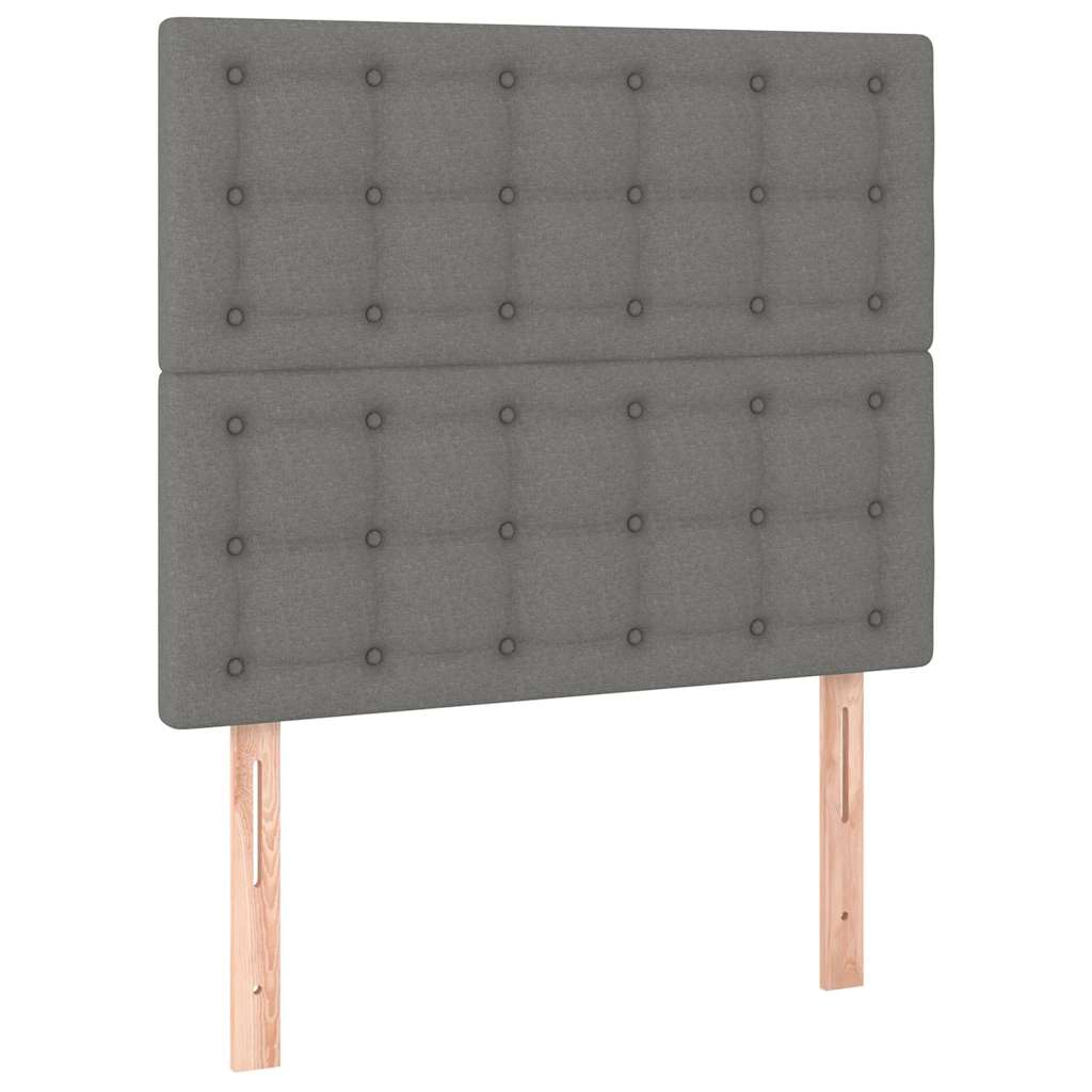Giroletto a Molle con Materasso Grigio Scuro 90x200 cm Tessuto | homemem39