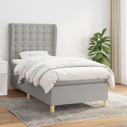 Giroletto a Molle con Materasso Grigio Chiaro100x200 cm Tessuto | homemem39