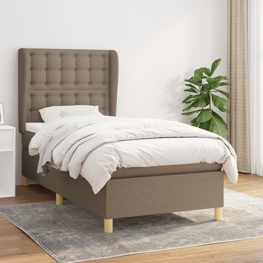 Giroletto a Molle con Materasso Tortora 100x200 cm in Tessuto | homemem39