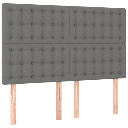 Giroletto a Molle con Materasso Grigio Scuro 140x200cm Tessuto | homemem39