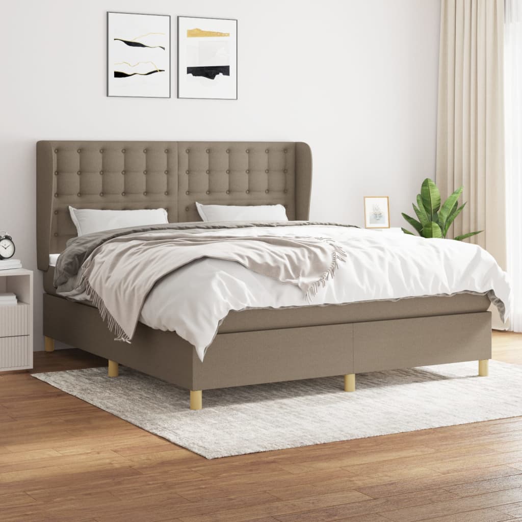Giroletto a Molle con Materasso Tortora 160x200 cm in Tessuto | homemem39