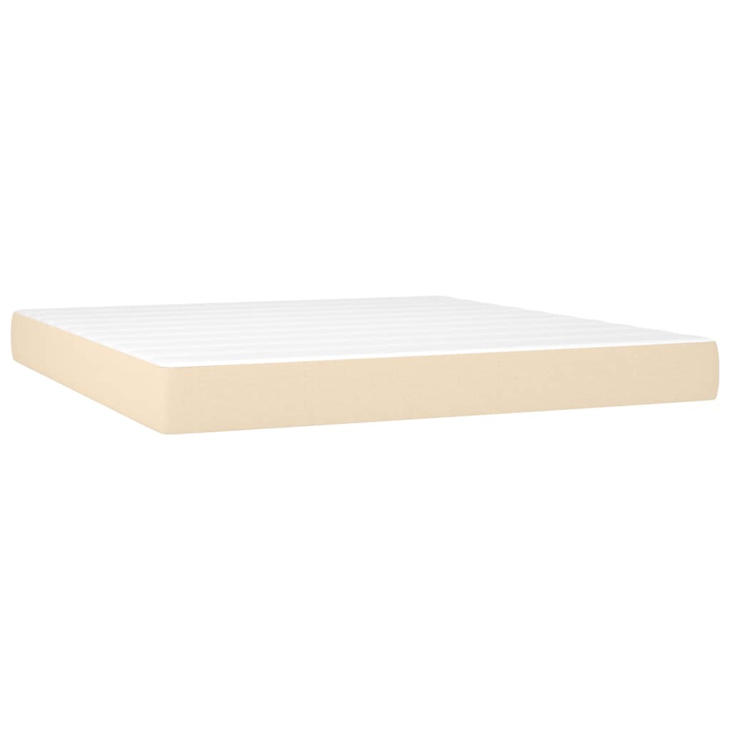 Giroletto a Molle con Materasso Crema 180x200 cm in Tessuto | homemem39