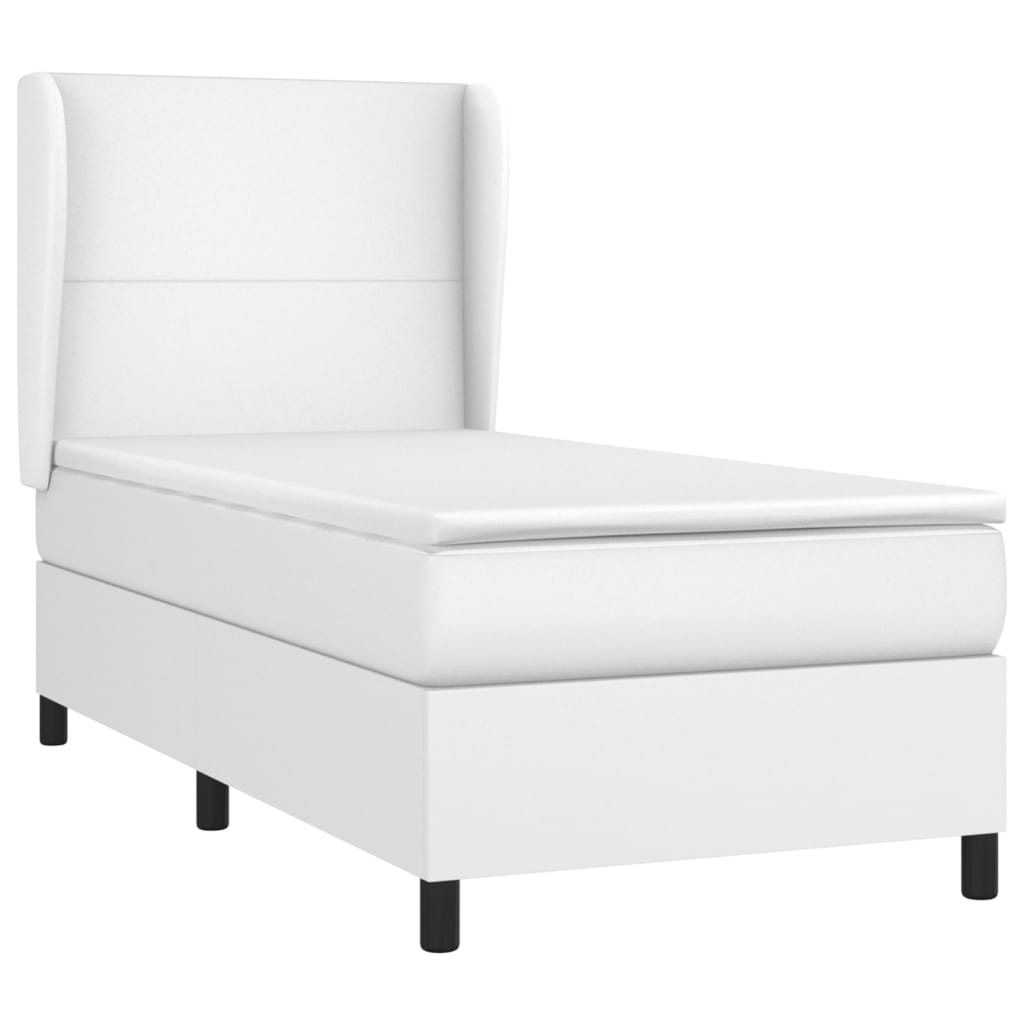 Giroletto a Molle con Materasso Bianco 80x200 cm in Similpelle | homemem39