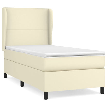 Giroletto a Molle con Materasso Crema 90x190 cm in Similpelle | homemem39