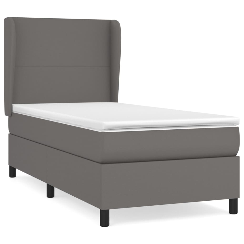Giroletto a Molle con Materasso Grigio 90x190 cm in Similpelle | homemem39