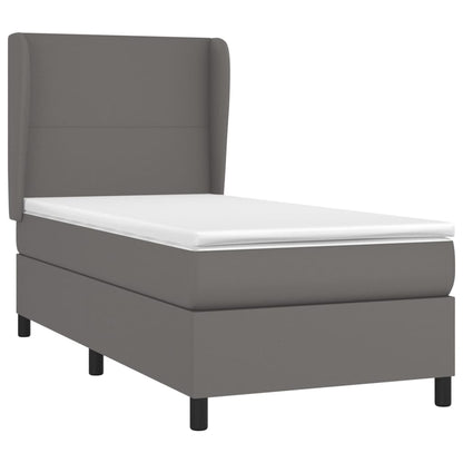 Giroletto a Molle con Materasso Grigio 90x190 cm in Similpelle | homemem39