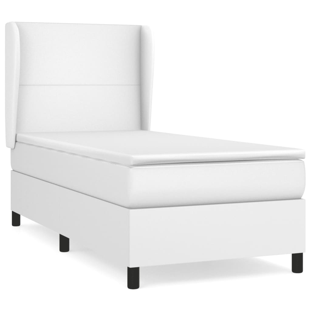 Giroletto a Molle con Materasso Bianco 90x200 cm in Similpelle | homemem39