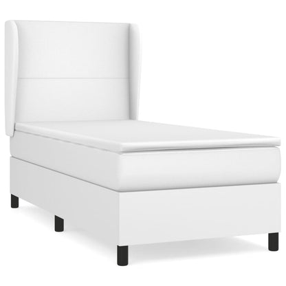 Giroletto a Molle con Materasso Bianco 90x200 cm in Similpelle | homemem39