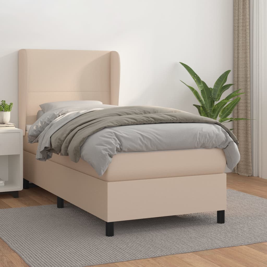 Giroletto a Molle con Materasso Cappuccino 90x200 cm Similpelle | homemem39