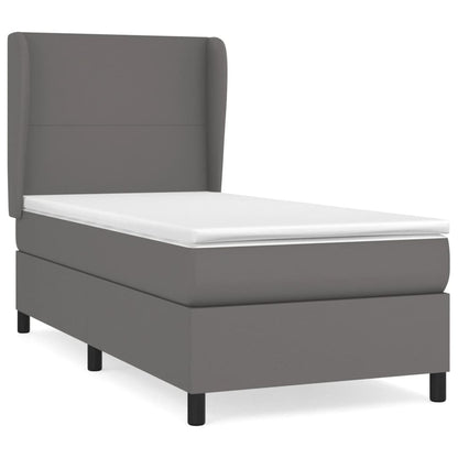Giroletto a Molle con Materasso Grigio 100x200 cm in Similpelle | homemem39