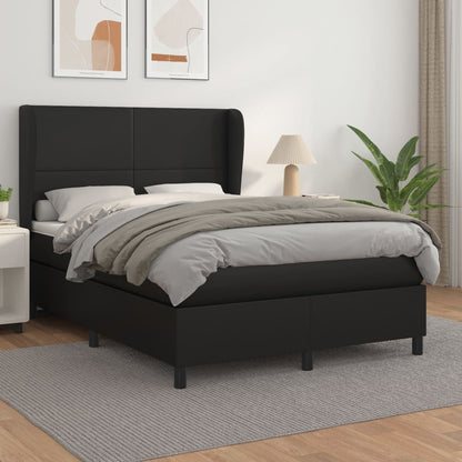 Giroletto a Molle con Materasso Nero 140x190 cm in Similpelle | homemem39