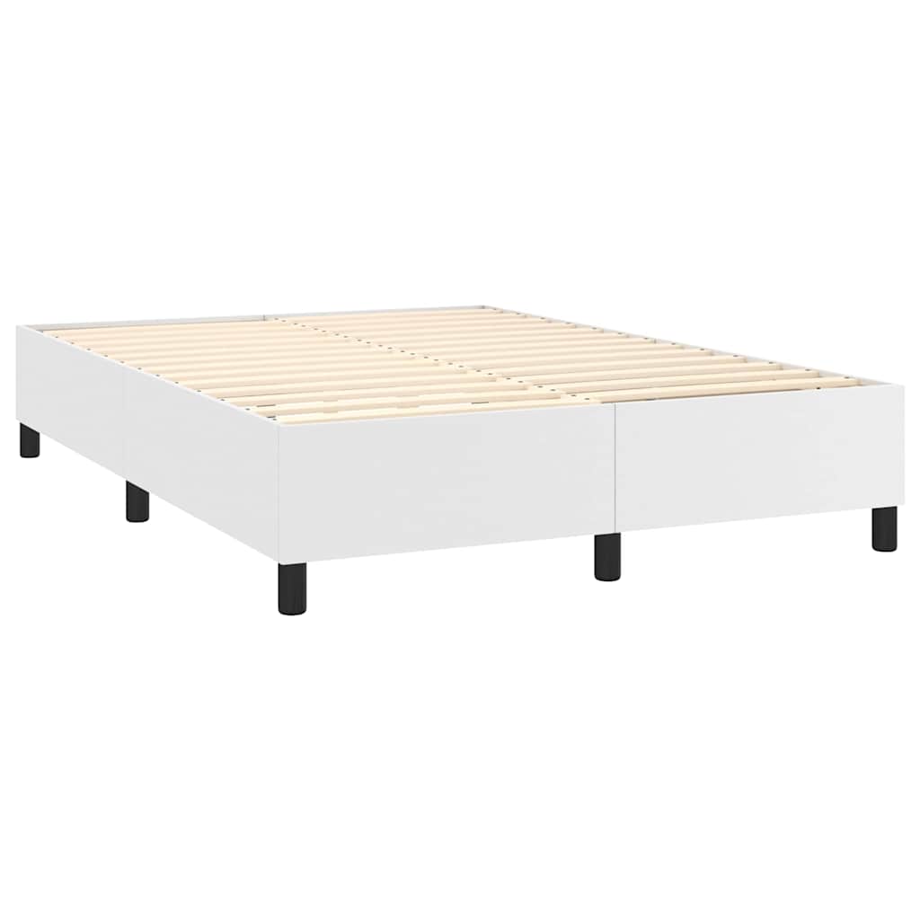 Giroletto a Molle con Materasso Bianco 140x190 cm in Similpelle