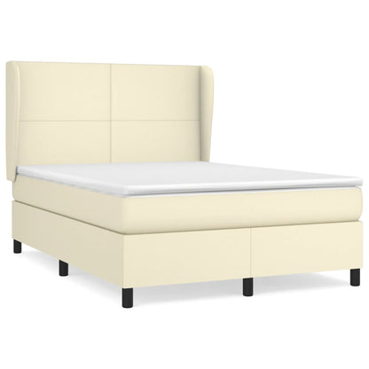 Giroletto a Molle con Materasso Crema 140x190 cm in Similpelle | homemem39