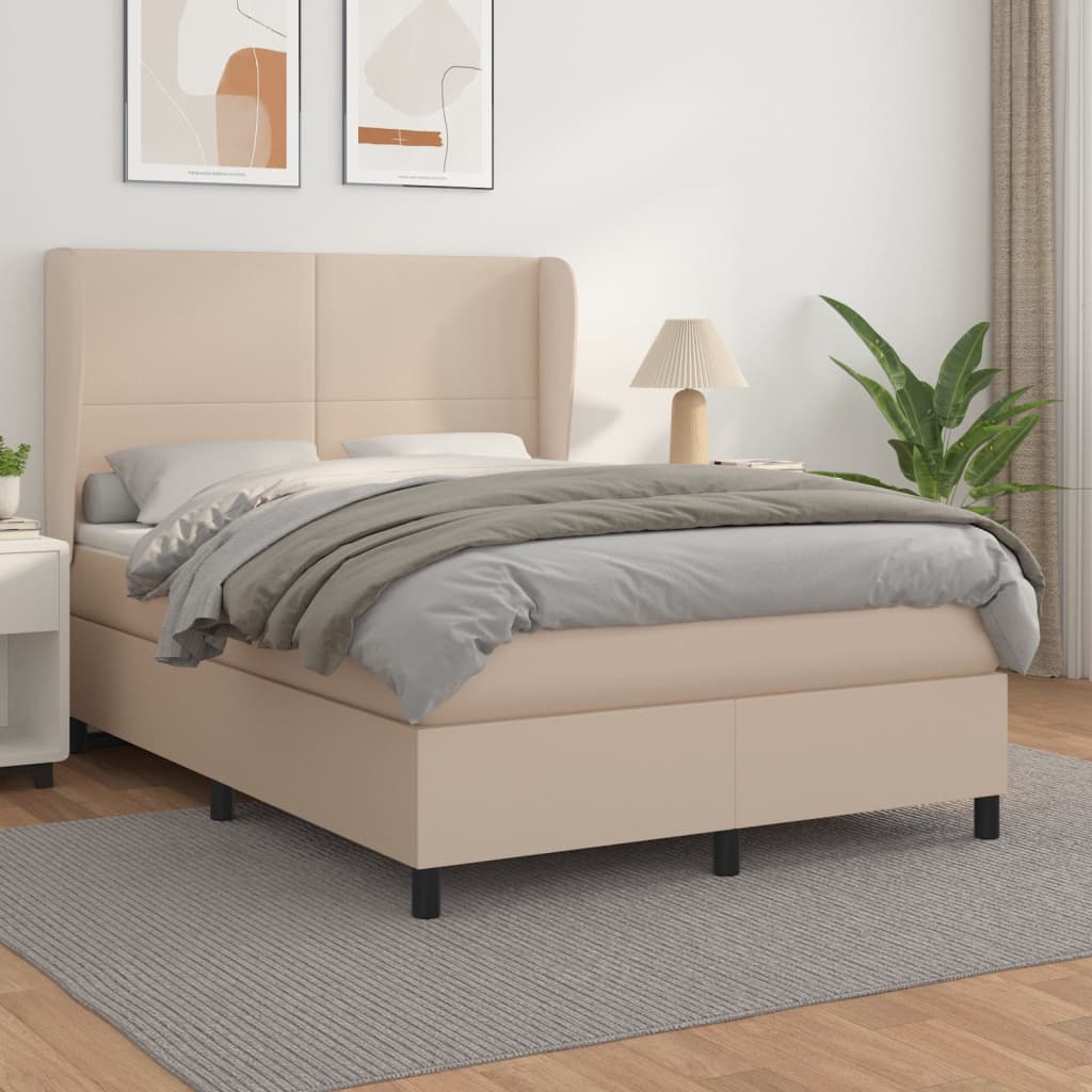 Giroletto a Molle con Materasso Cappuccino 140x190cm Similpelle | homemem39