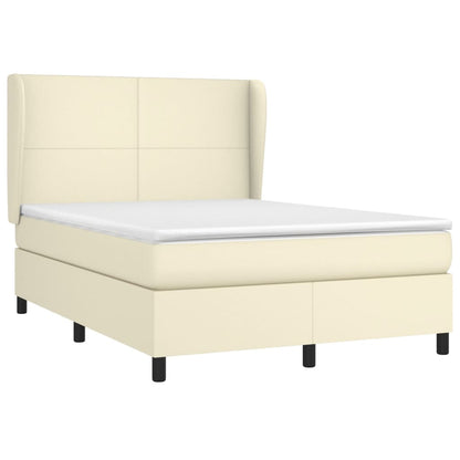 Giroletto a Molle con Materasso Crema 140x200 cm in Similpelle | homemem39