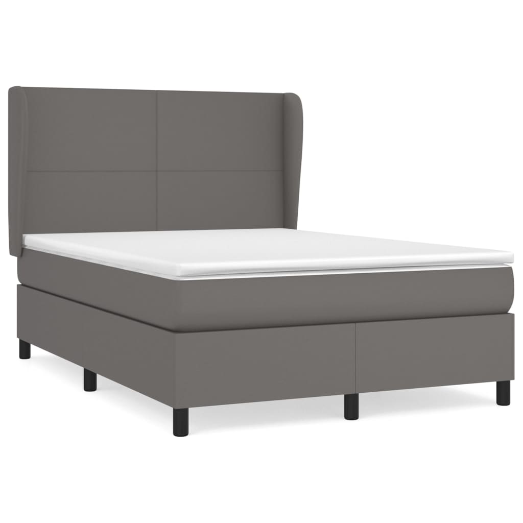 Giroletto a Molle con Materasso Grigio 140x200 cm in Similpelle | homemem39