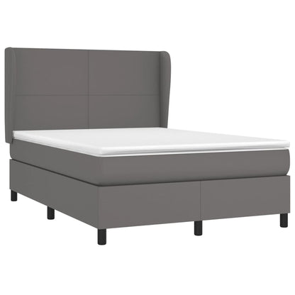 Giroletto a Molle con Materasso Grigio 140x200 cm in Similpelle | homemem39