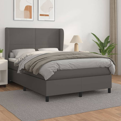 Giroletto a Molle con Materasso Grigio 140x200 cm in Similpelle | homemem39