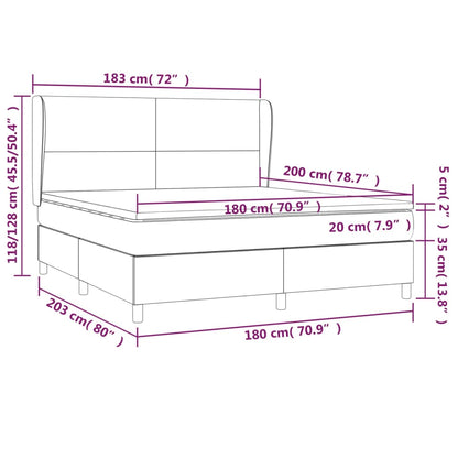 Giroletto a Molle con Materasso Bianco 180x200 cm in Similpelle | homemem39