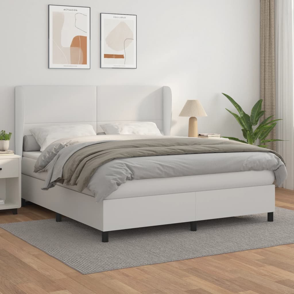 Giroletto a Molle con Materasso Bianco 180x200 cm in Similpelle | homemem39