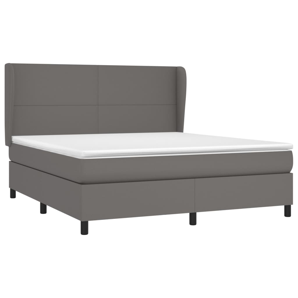 Giroletto a Molle con Materasso Grgio 180x200 cm in Similpelle | homemem39