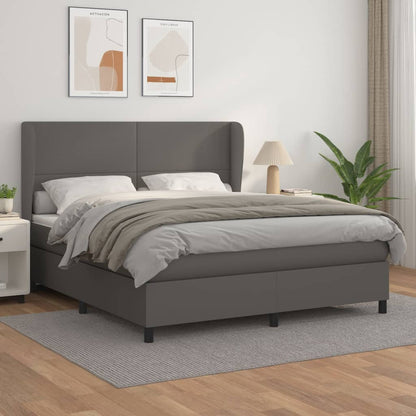 Giroletto a Molle con Materasso Grgio 180x200 cm in Similpelle | homemem39