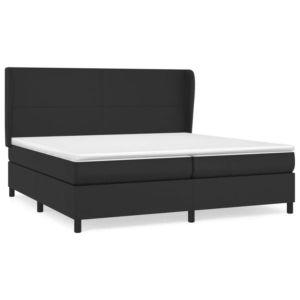 Giroletto a Molle con Materasso Nero 200x200 cm in Similpelle | homemem39