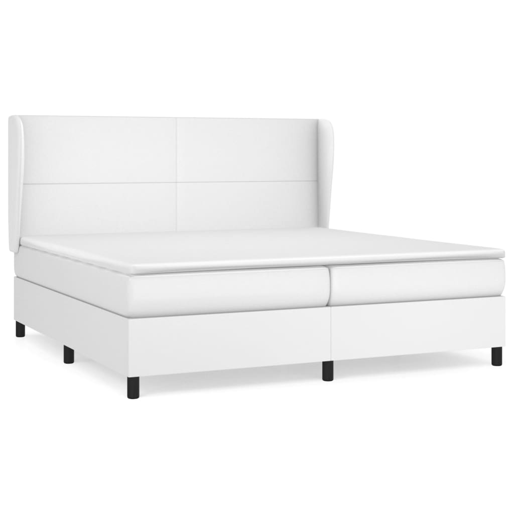 Giroletto a Molle con Materasso Bianco 200x200cm in Similpelle | homemem39