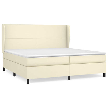 Giroletto a Molle con Materasso Crema 200x200 cm in Similpelle