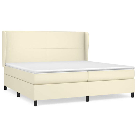 Giroletto a Molle con Materasso Crema 200x200 cm in Similpelle
