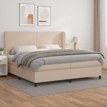 Giroletto a Molle con Materasso Cappuccino 200x200cm Similpelle | homemem39