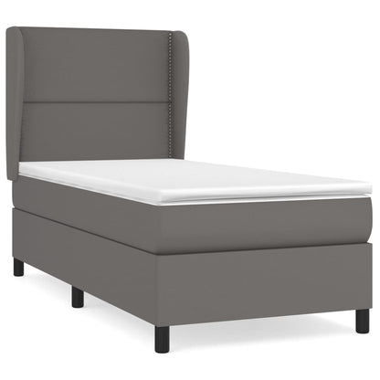 Giroletto a Molle con Materasso Grigio 90x190 cm in Similpelle | homemem39
