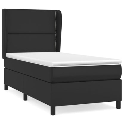 Giroletto a Molle con Materasso Nero 100x200 cm in Similpelle | homemem39