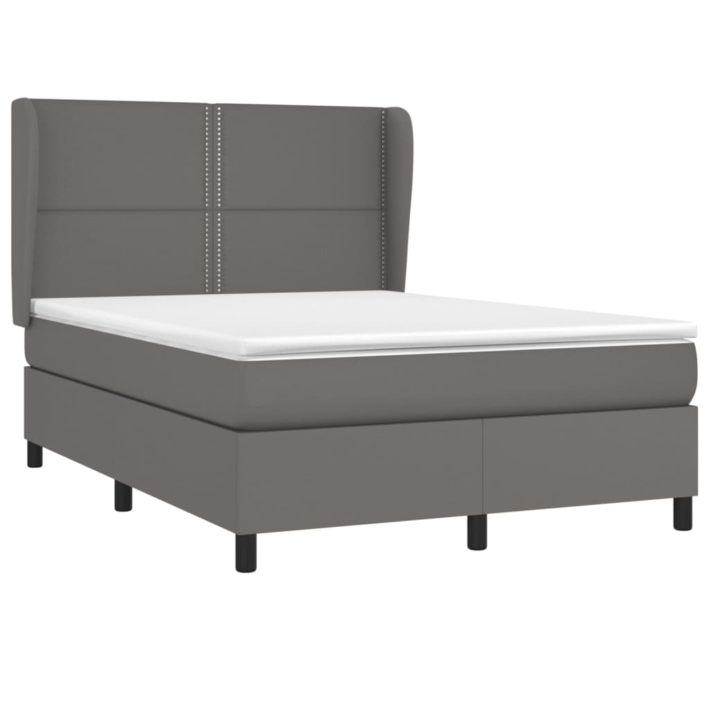 Giroletto a Molle con Materasso Grigio 140x190 cm in Similpelle | homemem39
