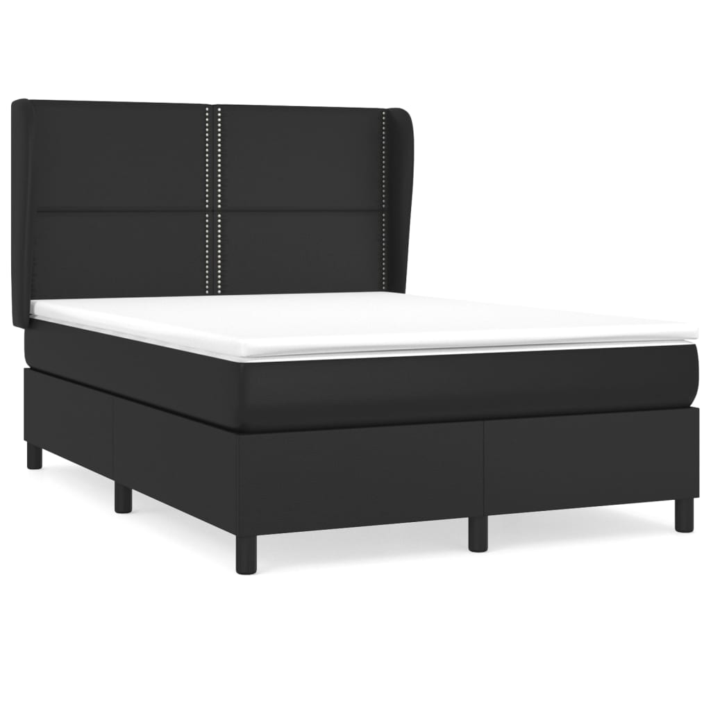 Giroletto a Molle con Materasso Nero 140x200 cm in Similpelle | homemem39